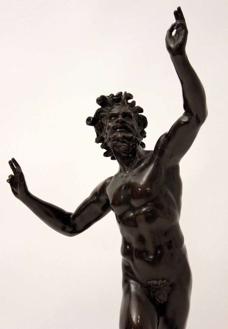Large Scale 19th Century Bronze The Dancing Faun