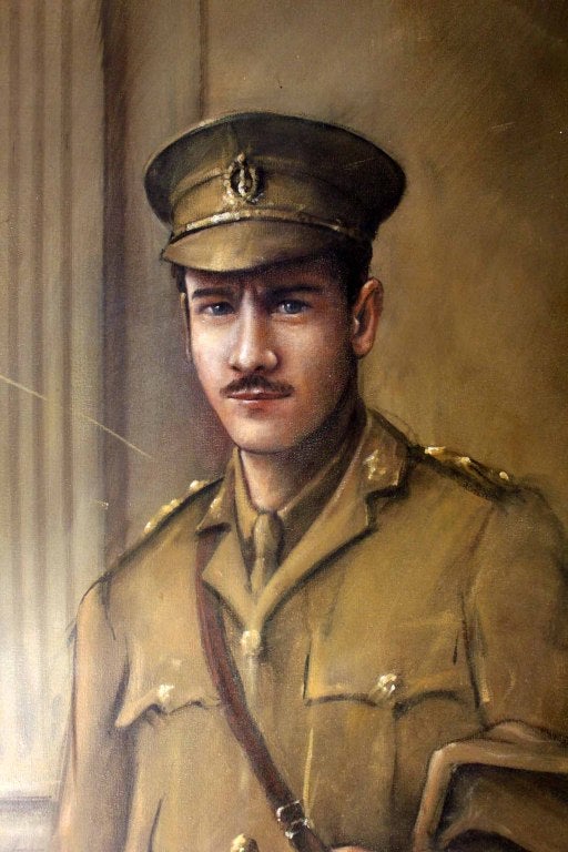 English Large Edwardian Portrait of 1st World War Officer