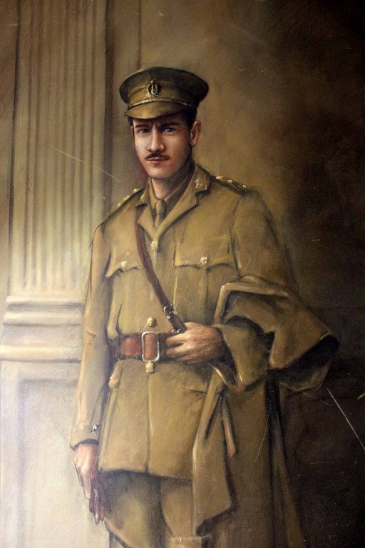 20th Century Large Edwardian Portrait of 1st World War Officer