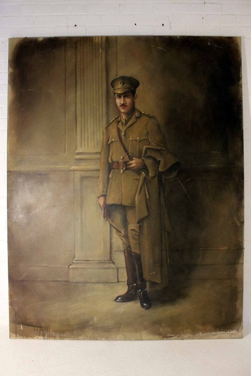 Canvas Large Edwardian Portrait of 1st World War Officer