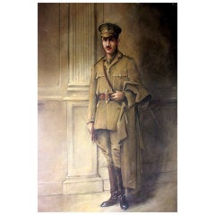 Vintage Large Edwardian Portrait of 1st World War Officer