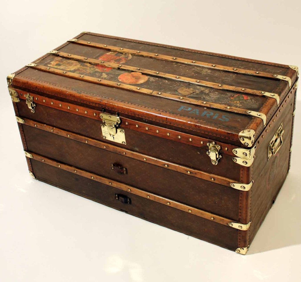 Canvas Early 20th Century French Travelling Trunk