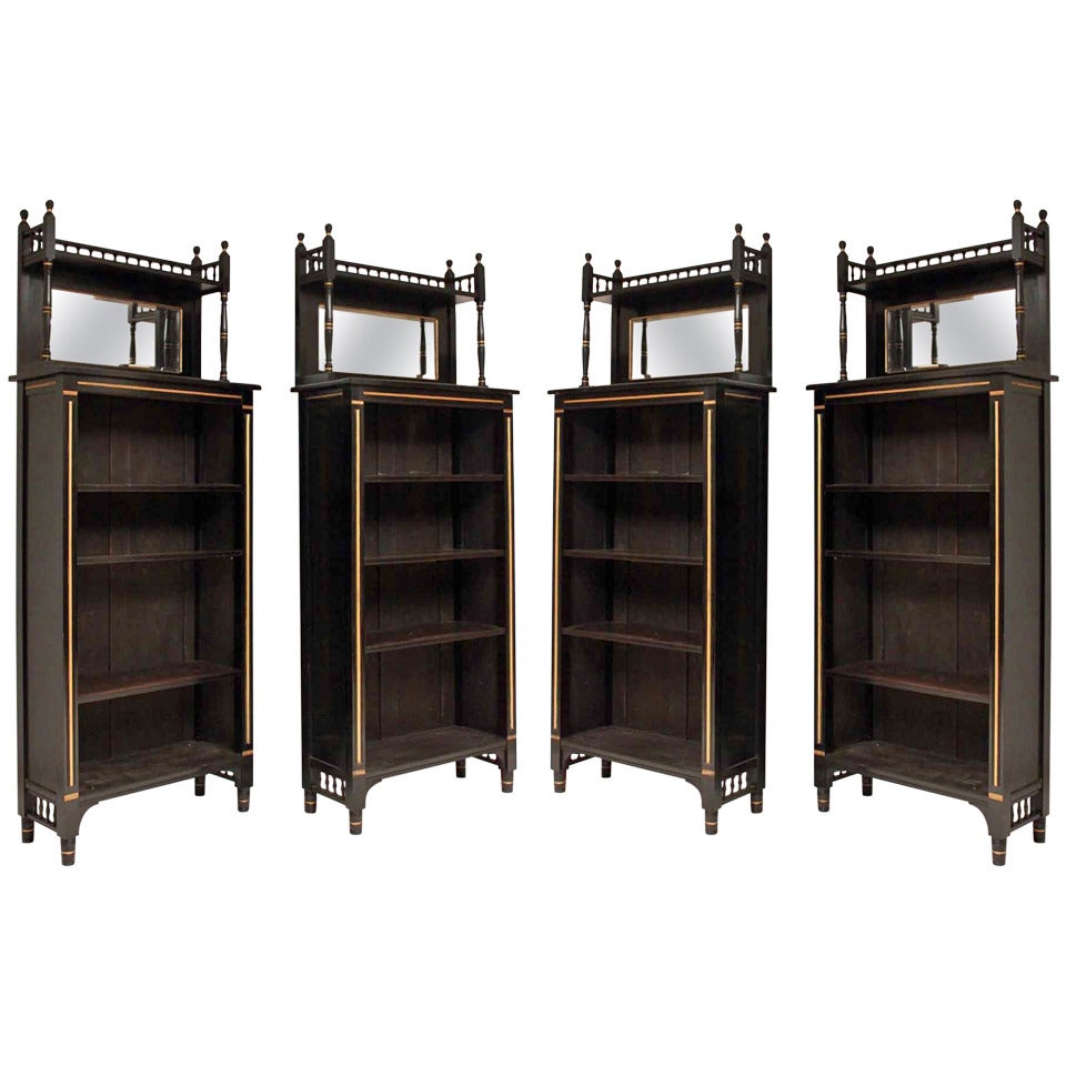 A Set of Four Aesthetics Movement Bookcases