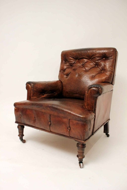 Pair of 19th Century Gentleman's Leather Club Chairs 1
