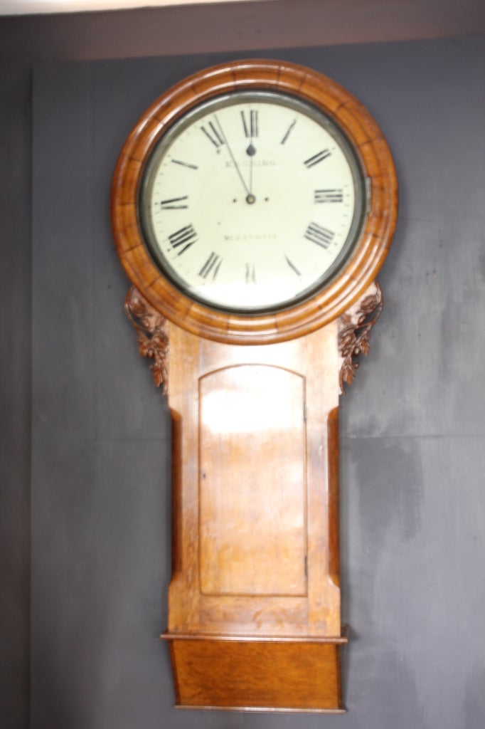 Huge Oak Victorian Wall Clock
