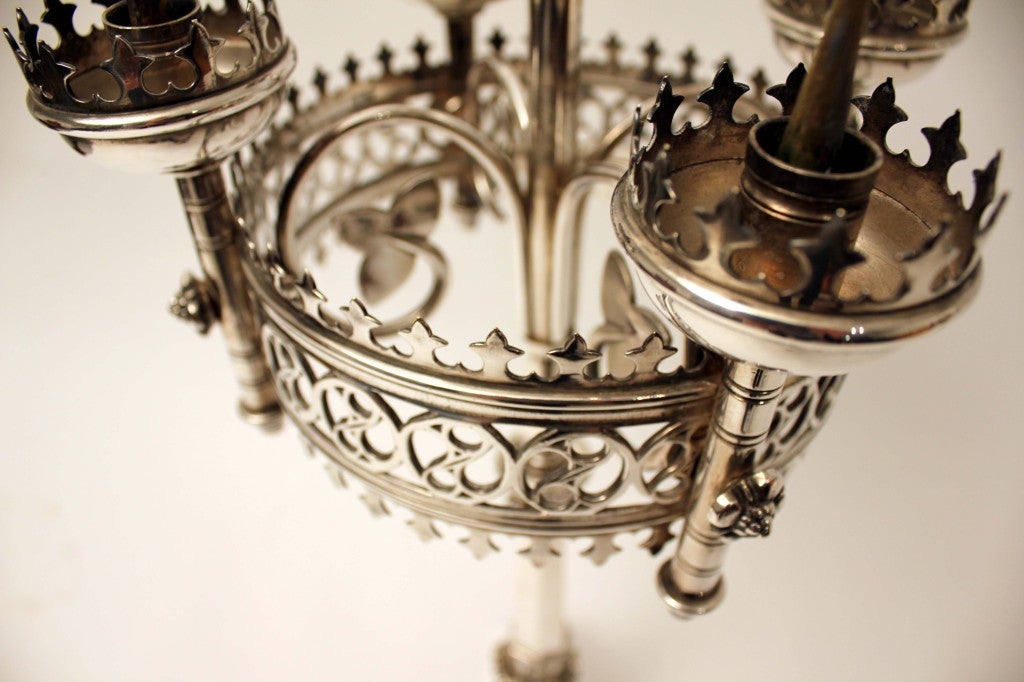 Silver Plate A Pair Of 19th Century Gothic Revival Candelabra