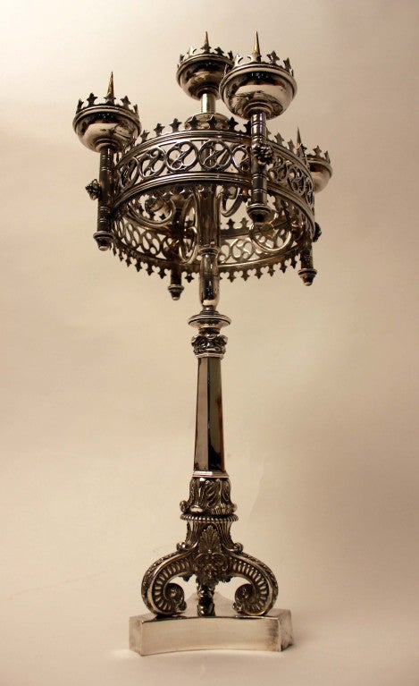 A Pair Of 19th Century Gothic Revival Candelabra 2