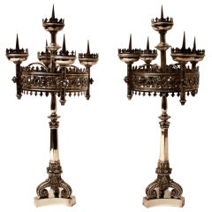 A Pair Of 19th Century Gothic Revival Candelabra