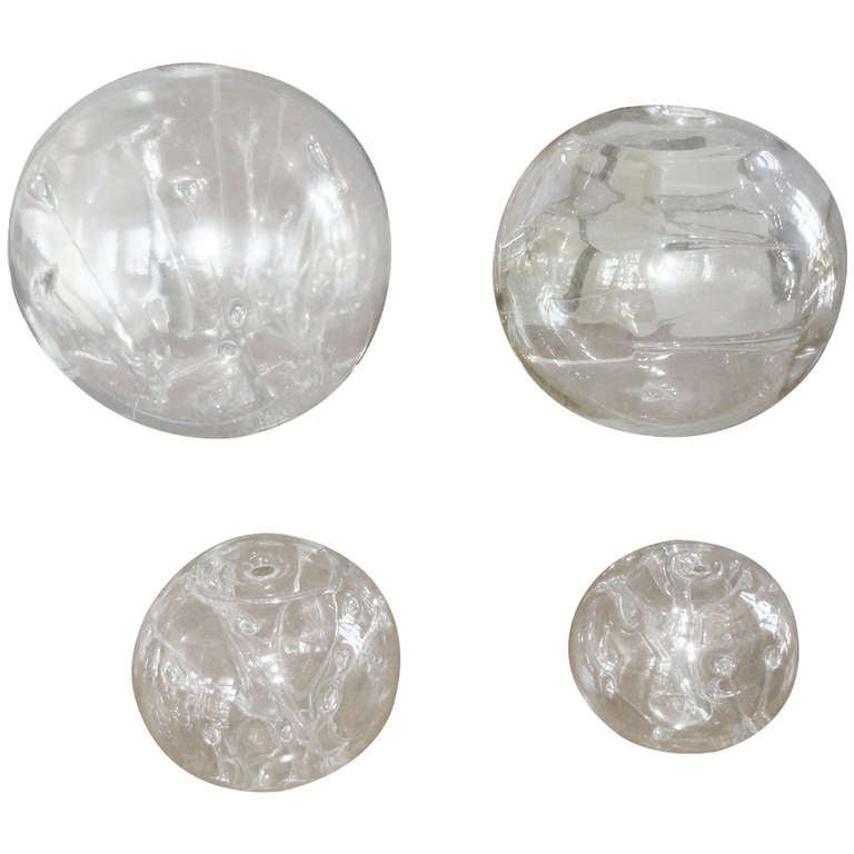 Three Large Art Glass Spheres by Peter Bramhill For Sale at 1stdibs