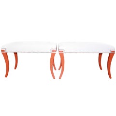 Pair of upholstered benches