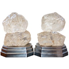 Pair of Rock Crystal Garnitures