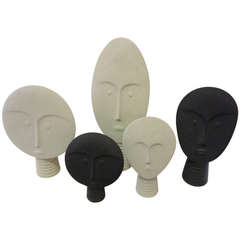 20th Century Italian Pottery Faces