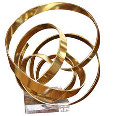 Dan Murphy Brass Sculpture on Lucite circa 1987 Dan Murphy Brass Sculpture on Lucite circa 1987
