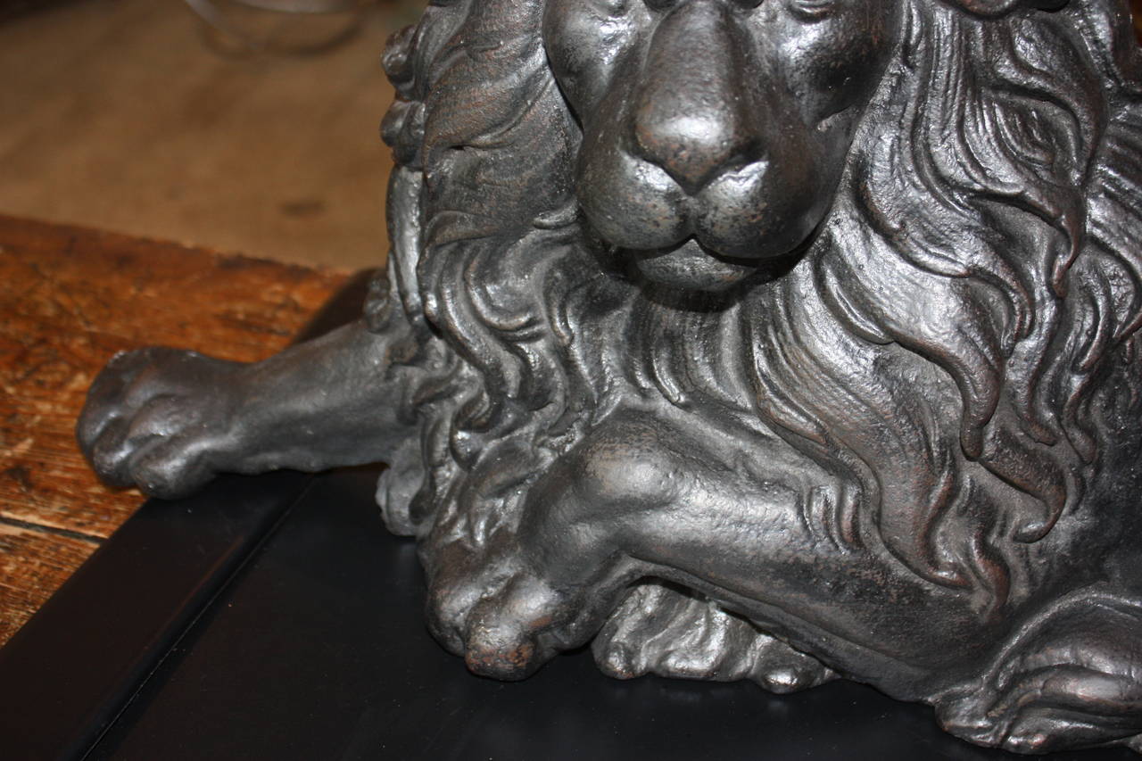 A large cast iron lion.