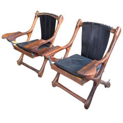 Pair of 1960s Don Shoemaker Sling Swinger Chairs