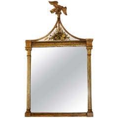 Antique 19th Century Gilt Reversed Painted Mirror