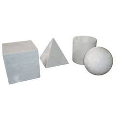 Four Large Marble Geometric Pieces