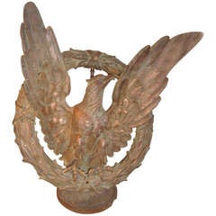 Vintage Cast iron and bronze overlay Eagle