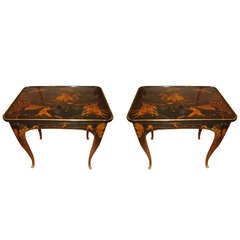 chinosserie lacquered side table