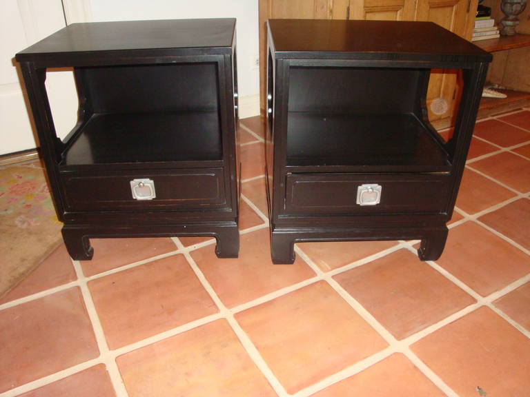 Pair of Vintage, Asian Inspired Side Tables