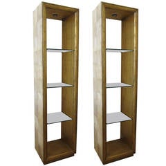 Pair of Parchment Wrapped Shelving Display.