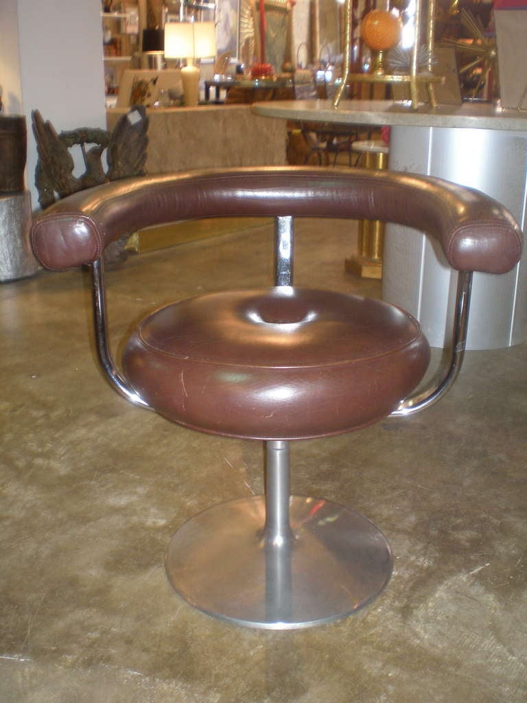 Finnish Pair Of Leather And Chrome Chairs