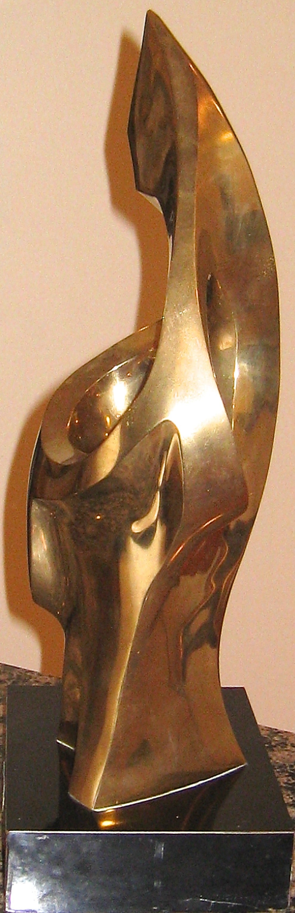 American Abstract Gilt Bronze Sculpture by Seymour Meyer