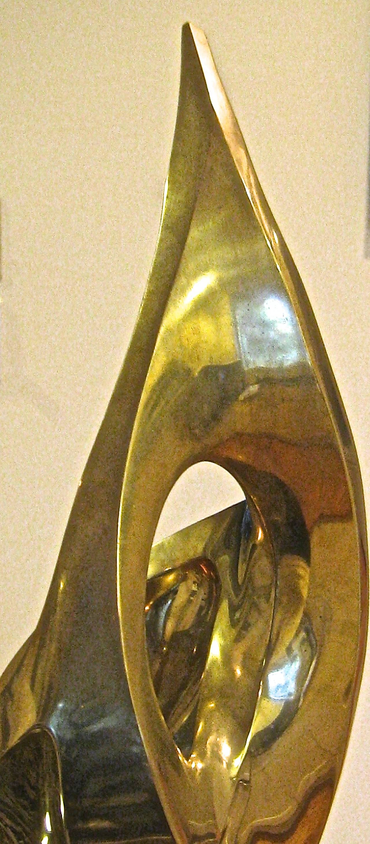 Abstract Gilt Bronze Sculpture by Seymour Meyer 2