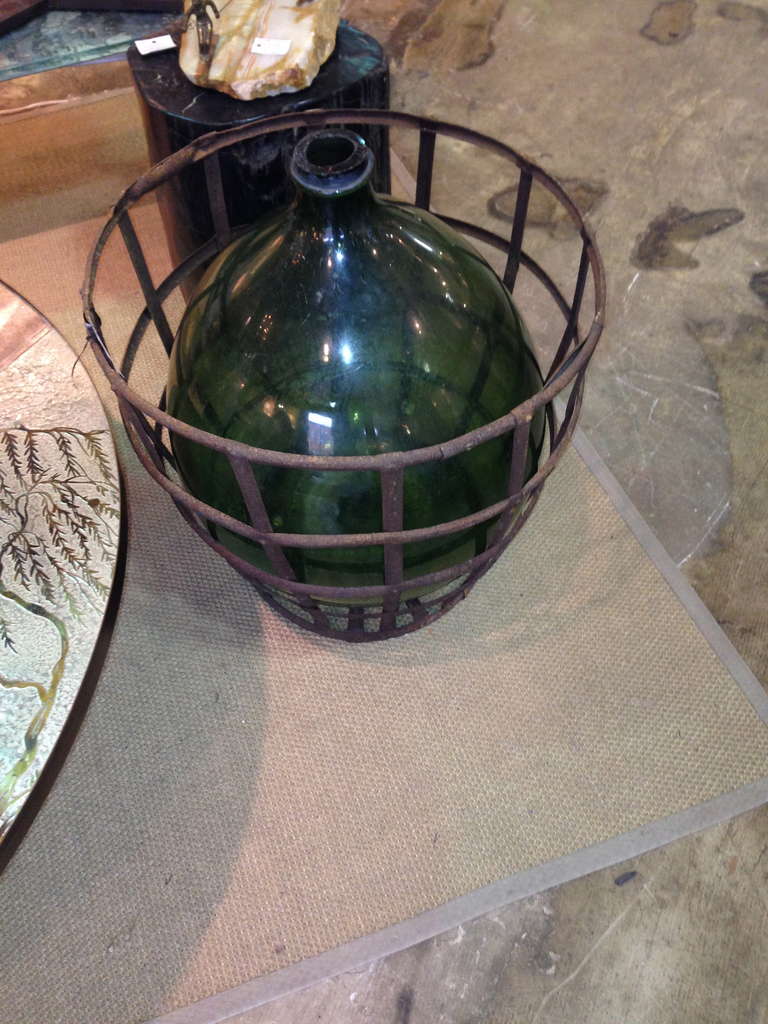 Two French Wine Bottles In Distressed Condition In Winnetka, IL