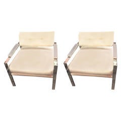 Pair of Harvey Probber Chrome Lounge Chairs