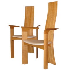 Pair of Danish Modern High back chairs