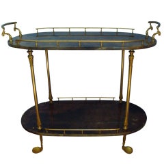 Aldo Tura lacquered goat skin cart