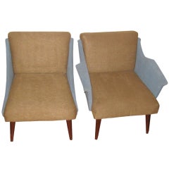 Pair of Fritz Hansen Slipper Chairs