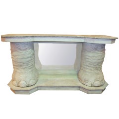 Artisan made elephant foot Mirrored Console