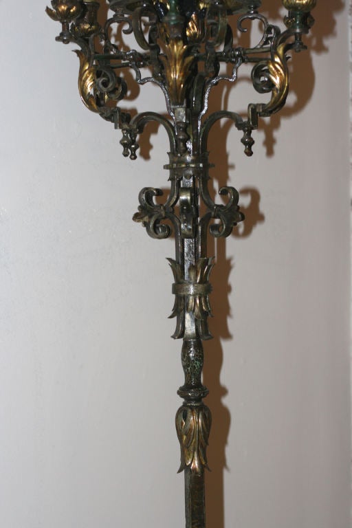 American Pair of Very Tall  Vintage Wrought Iron Torchieres For Sale