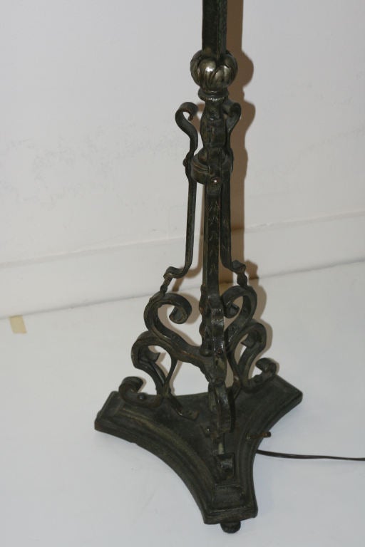 Pair of Very Tall  Vintage Wrought Iron Torchieres In Excellent Condition For Sale In Laguna Beach, CA