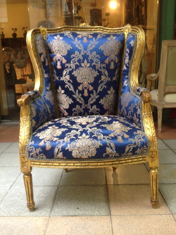 Blue Armchair Louis XVI Style