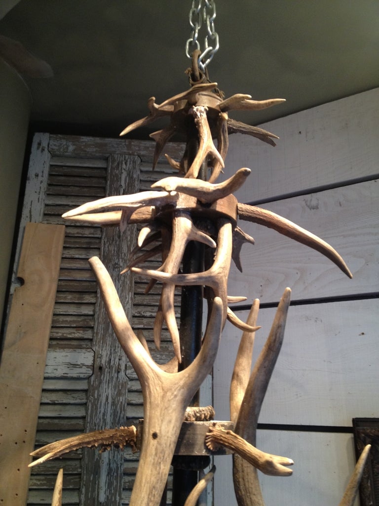 Czech Antler Chandelier For Sale