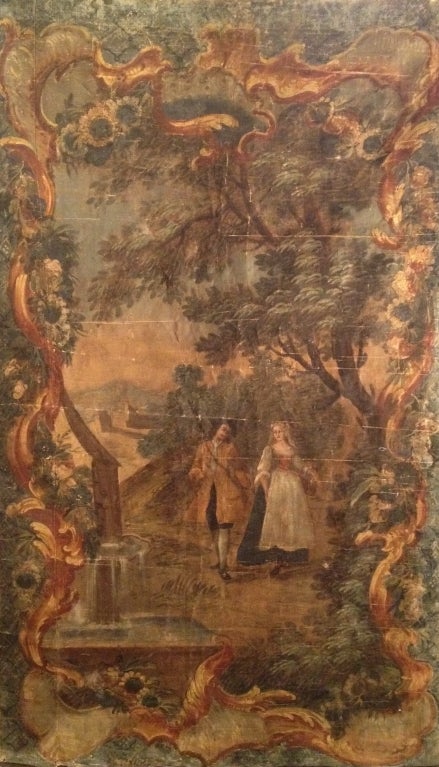18th Century French Painting On Canvas