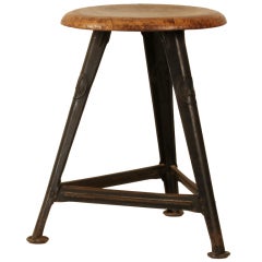 1 of a set of 2 industrial stools Rowac by Robert Wagner 1940's