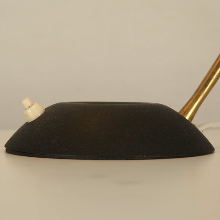 Unknown 1950's Brass black-white 50's table lamp itm Carl Auböck For Sale