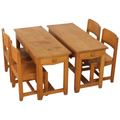 Very Rare Pre-War (1930) Child's Desk and chairs by Dox Lier