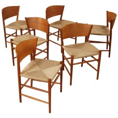 Vintage Tom Stepp Set of 6 Fruitwood 
Jive
 Dining Chairs