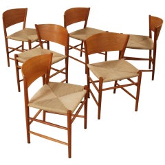 Vintage Tom Stepp Set of 6 Fruitwood 'Jive' Dining Chairs