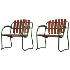 Vintage Bauhaus Style Outdoor Lounge Chairs