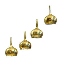 Set of Four Hans-Agne Jakobsson Copper Pendants for Markaryd