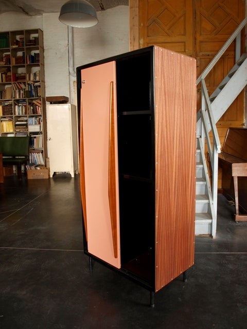 Mid-20th Century Van Der Meeren cabinet Salmon pink- violet
