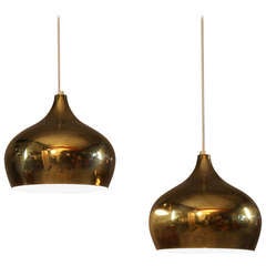 High end XL brass pendant lights attr. V. Lauritzen