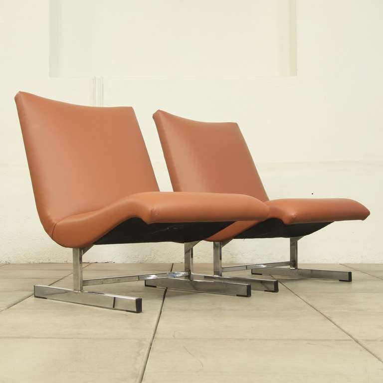 American Slipper chairs designed by Milo Baughman for Thayer Coggin.