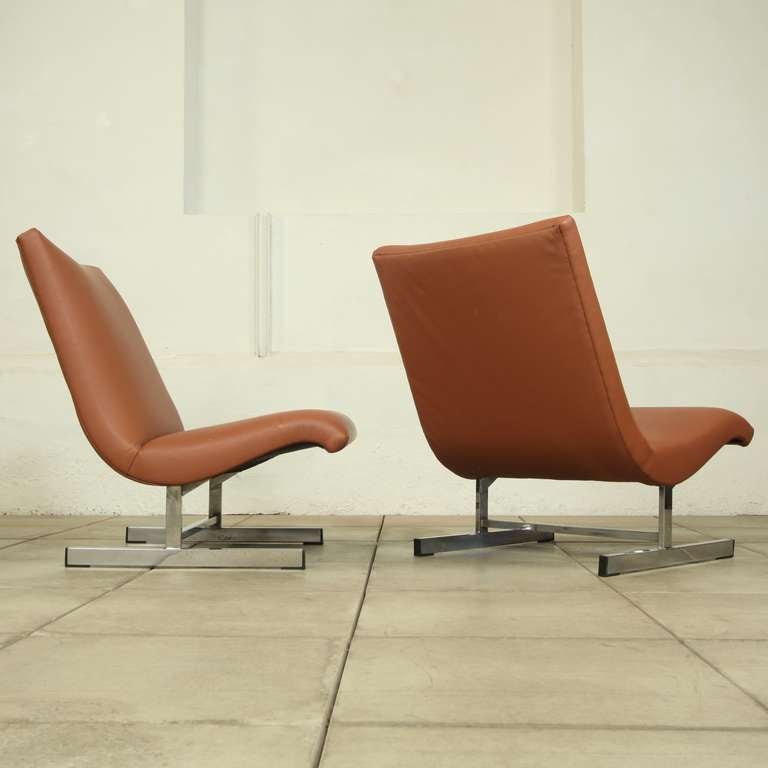 Slipper chairs designed by Milo Baughman for Thayer Coggin. In Good Condition In Antwerp, BE